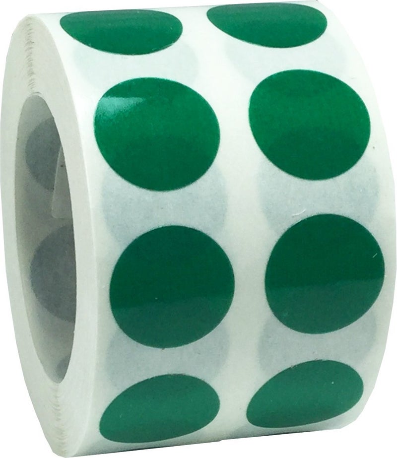 InStockLabels.com Green 1/2" Inch Transparent Color Coding Labels, 1,000 Total Adhesive Stickers On A Roll, Ideal for Planners, Journals, Mailing Seals and Crafting Ideas - Image 1